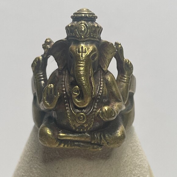Vintage Bronze Ganesh Ring - Picture 1 of 7